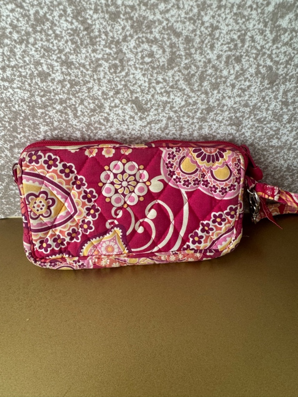 Vera Bradley Quilted Wristlet in Raspberry Floral - Picture 4 of 7